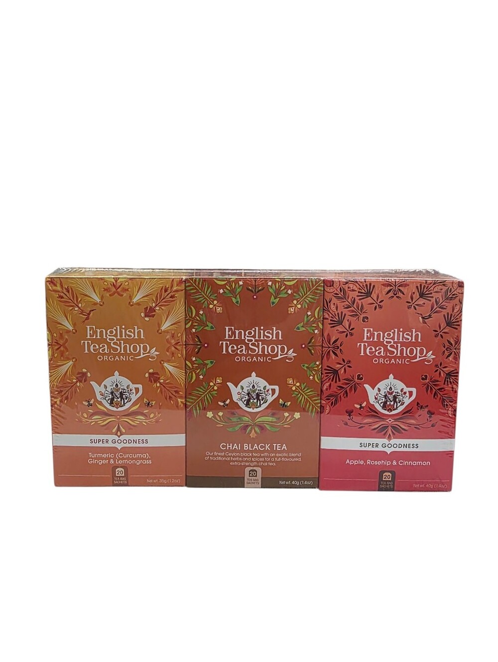 English Tea Shop Organic 3 Boxs Tumeric Ginger Lemon Grass Chai & Apple Rosehip